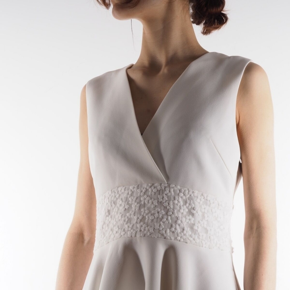 Maje Women's Racine Ecu Lace Ivory White Dress size 3/M